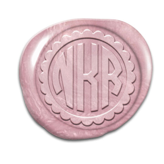 Scallop Frame Circle Monogram Peel & Stick Wax Seals